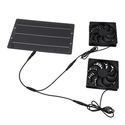 10W Solar Powered Dual Exhaust Fan Kit for Chicken Coops, Greenhouses, and Sheds - Weatherproof & Wall Mounted
