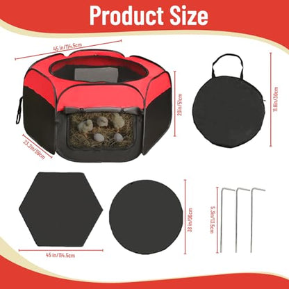 Chicken Brooder Box for Chick Starter Kit - 2026 Upgrade Double Door Chicks Brooder Pen/Chickens Playpen/Chick Tent Baby Chickens Supplies Up to 15 Baby Chicks,Duck,Quail