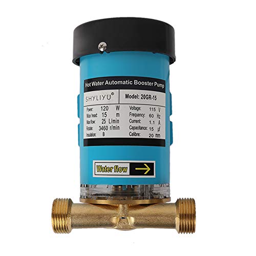 Home Pressure Booster Pump115V/60HZ 120W 1 inch Outlet Circulating Pump Automatic Shower Booster Pump with Water Flow Switch for Whole House System - size: 115V 1" 20GR-15
