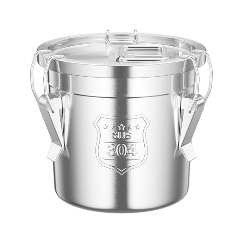 6L (1.59 gal) Stainless Steel Food Storage Container with Lid, Airtight Locking Bucket for Rice, Flour, Pet Food - Food Grade 304, Commercial & Home Kitchen, 202 oz Capacity (1.59 gal) - size: 1.59 gal