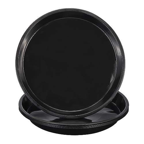 PATIKIL 5 Pack Plastic Plant Saucer, 18 Inch Plant Tray for Pots Round Plant Dish Plant Drip Trays Water Tray for Indoors Outdoors Garden, Black - size: 18 Inch