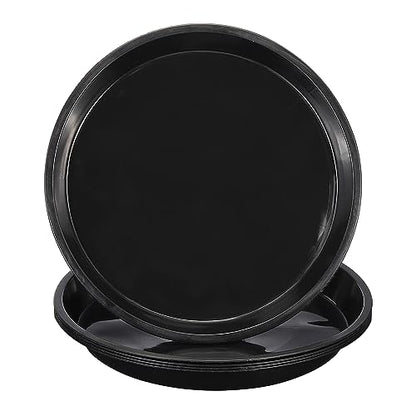 PATIKIL 5 Pack Plastic Plant Saucer, 18 Inch Plant Tray for Pots Round Plant Dish Plant Drip Trays Water Tray for Indoors Outdoors Garden, Black - size: 18 Inch