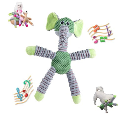 2026 Upgraded Dog Toys for Aggressive Chewers,Squeaker Inside Interactive Chew Toy with Hypoallergenic Filling | Oeko-TEX Certified Boredom Buster & Cuddle Companion (7.9 * 14.9in) (Green Elephant) - color: Green Elephant