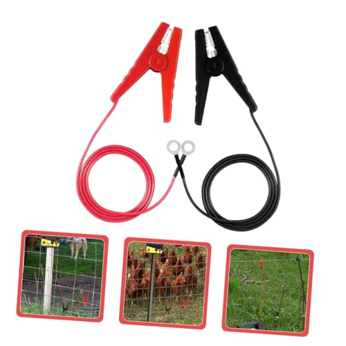 Outanaya 2Pcs Electric Fence Jump Cable with Crocodile Clip Durable Fencing System Wire for Livestock Connection Easy to Install Electric Fence for Farm and Garden Use