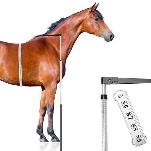 2 PCS Horse Height Measuring Kit - Foldable 91 Inch Tape & Lightweight Aluminum Stick (27.5-74.8 Inch), Accurately Measure Horse Height in Hands - style: Simple Base