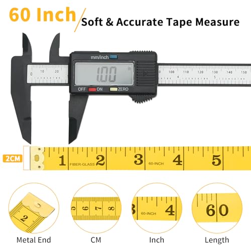 6 Packs Soft Measuring Tape for Body Measurements, Wider Dual Scale 60 Inch Tape Measure Body Measuring Tape for Fabric Cloth Sewing Waist Tailor Craft Weight Loss, Yellow - color: Yellow