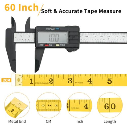 6 Packs Soft Measuring Tape for Body Measurements, Wider Dual Scale 60 Inch Tape Measure Body Measuring Tape for Fabric Cloth Sewing Waist Tailor Craft Weight Loss, Yellow - color: Yellow