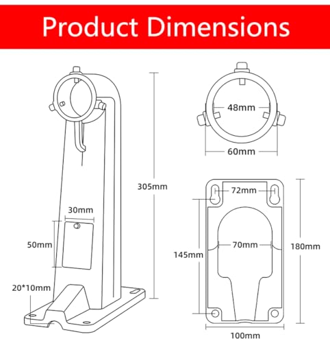 Universal Security PTZ Camera Wall Mount Bracket,Aluminium Alloy Indoor/Outdoor Dome Ball Camera Mounting Bracket for CCTV Hikvision PTZ Camera