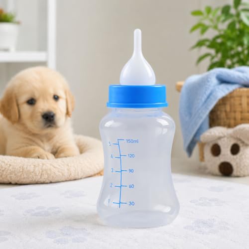 Pet Milk Feeding Bottle Portable Multi-Nipple Water Mug, Model: Large Blue - size: 150ml