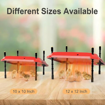12"x12" Chick Brooder Heater Plate with 4 Cuttable Divider Panels - Adjustable Poultry Heater for 20 Chicks, Draft-Free Pen to Prevent Wandering, Safe Heat Lamp Alternative - color: 12"*12"