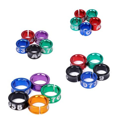 Plastic Clip Quail Leg Bands 80pcs Bird Aluminum Ring with Word ID 4/5/6/7mm Bird Ring Pigeon Foot Ring Bird Outdoor Flying Training Tool(7mm) - color: 7mm