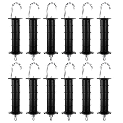 12 Pcs Plastic Electric Fence Gate Handle Heavy Duty Fence Gate Handle with Spring (Black)