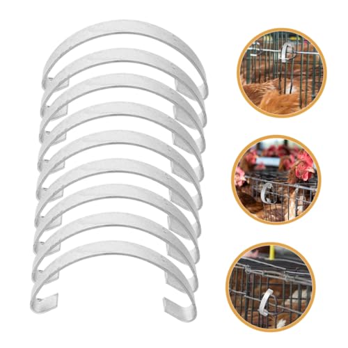 HANABASS 20pcs Steel Chicken Cage Door Hooks Simple Installation Metal Snap Hooks for Poultry Breeding Equipment Convenient Design for Bird Cages