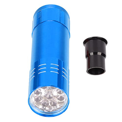 SUNGOOYUE Egg Candler Tester, LED Cool Light Egg Candling Lamp, Metal and Plastic Tester for Chicken Duck Goose Quail Eggs, 3 AAA Battery, Farm Hatchery Backyard Breeding (Blue) - color: Blue