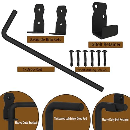 Sdstone 12 Inch Heavy Duty Cane Bolt Gate Drop Rod,Gate Ground Latch Hardware for Wooden Fences,Metal Gates Doors Stopper for Gate Ground (Black Finish,1 Pack) - size: 12 Inch