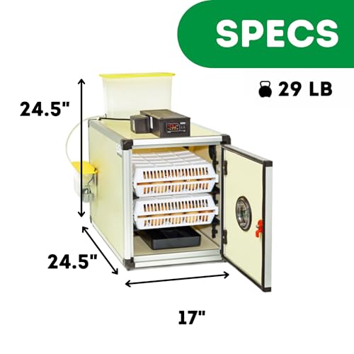 180-Egg Incubator Kit (120 Setter + 60 Hatcher) with Automatic Turner and Digital Control – Quail, Chicken, Duck, Goose and More – by Hatching Time - size: 180 Eggs (120 Setter + 60 Hatcher)