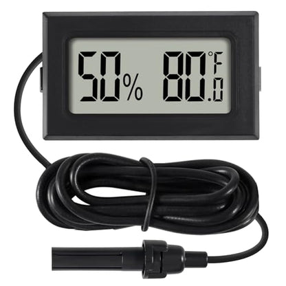 1Pcs Mini Digital Thermometer Hygrometer Gauge with Probe Sensor LCD Display Meter Indoor Temperature Humidity Fahrenheit Meter for Incubator Reptile Plant Tank Garden ℉ - size: 1 pcs