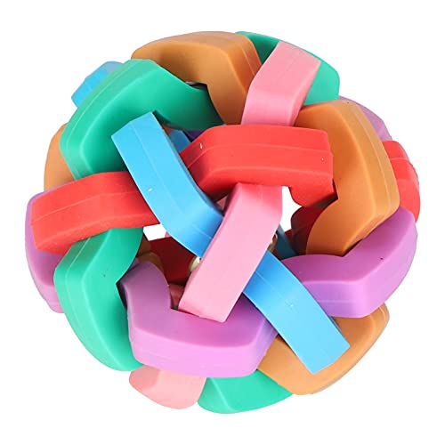 Zerodis Bell Ball Toy for Dogs Puppies Mini Pigs Interactive Squeak Pet Toy with Chew TPR Material Teething Relief Boredom Relief Training Fun (Small Size) - size: Small Size