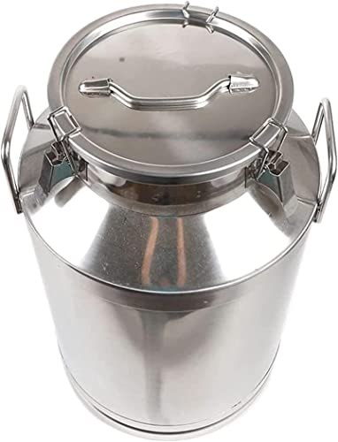 12-60L Milk Can 304 Stainless Steel Milk Transport Can Milk Bucket Wine Pail Barrel Tea Canister Tote Jug with Sealed Lid Heavy Duty Liquid Storage Container,20L,50L(13.16 Gallon)