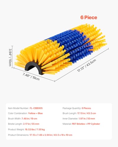 VEVOR Livestock Scratching Brush, 6 Pcs Horse Brush with 12 Screws, 17.1 x 7.5 in Cow Scratcher, for Back Itch Relief & Keep Cleaning, Grooming & Scratching Post for Horse, Pig, Cattle Supplies