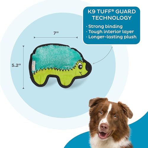 Outward Hound Durablez Minis – Squeaky Plush Dog Toy, No Stuffing for Less Mess, Interactive & Tough, Jumbo Squeaker, Puppies & Small Dogs, Hedgehog, 7" - color: Hedgehog, size: X-Small