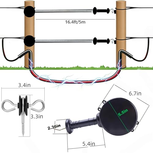 16.4ft Retractable Electric Fence Gate Handle Poly Tape