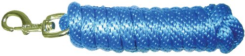Hamilton Poly Horse Lead Rope with Bolt Snap, 10' Long x 5/8" Thick, Blue, Barn Horse Tack for Daily Use - color: Blue