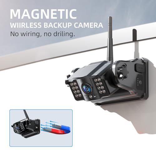 eRapta Wireless Backup Camera Magnetic: 5” Portable, 1-Min Install-Free Trailer Backup Camera with FHD1080P, Infrared Night Vision, 150° Wide-Angle View for Trailer/RV/Truck/Car/Tractor ACT501 - size: 5 inch-1 camera