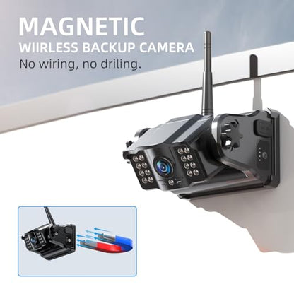 eRapta Wireless Backup Camera Magnetic: 5” Portable, 1-Min Install-Free Trailer Backup Camera with FHD1080P, Infrared Night Vision, 150° Wide-Angle View for Trailer/RV/Truck/Car/Tractor ACT501 - size: 5 inch-1 camera