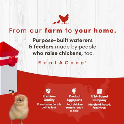 RentACoop 32oz (1 Liter) Chicken Drinker with 2 Versatile Nipples - Ideal for Baby Chicks, Quail, Small Birds, and Ducklings - Easy-to-Use Chicken Waterer Solution - Ideal for Coops and Cages