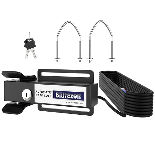 Blütezeit 12V/24V DC Automatic Electric Gate Lock for Swing Gate Opener, Heavy Duty Metal Electromagnetic Lock Gate Latch for Single & Dual Swing Gates Operator