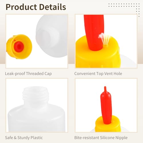 10pcs Large Goat & Lamb Nursing Bottles with Nipples, Leak-Proof Plastic Milk Feeding Bottles for Sheep, Pigs & Outdoor Animal Feeding