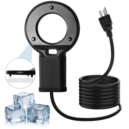 1PCS 250W Utility De-Icer Heater - Cast Aluminum Thermostatic Control for Bird Bath, Chicken Waterer & Stock 9.8FT Cord Chicken Water Heater - Safe for Livestock, Wildlife (1, 500W)