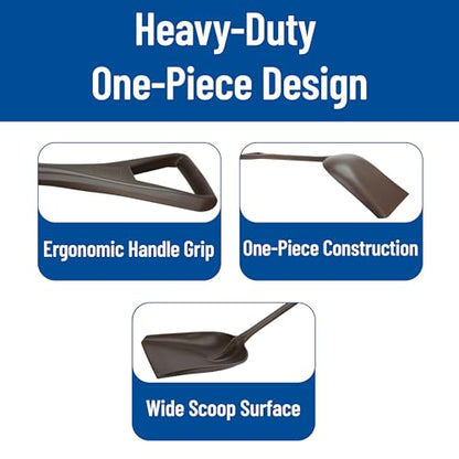 SPARTA Polypropylene Sanitary Shovel, One-Piece Molded Food and Ice Scoop for Commercial Kitchen and Bulk Ingredient Transfer, 10" x 13.75" Scoop, Brown - color: Brown, size: 10" x 13.75" Scoop