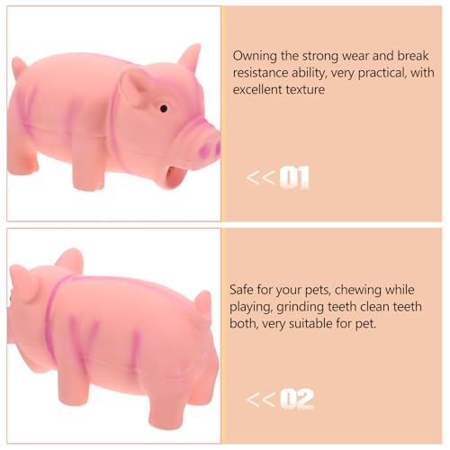 Latex Pig Dog Chew for Teeth Cleaning and Stress Relief Interactive Squeaky Puppy for Indoor Play and Cage Use Pink Cartoon Molar for Aggressive Chewers