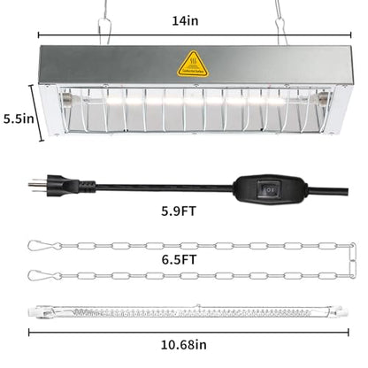 600W Chicken Coop Heater Bulb, Replacement Bulb Accessories for Chicken Heat Lamp, Brooder Heater Tubes for Chicks, Poultry, Pets, 1 Pack - color: Bulb 600W - 1 Pack