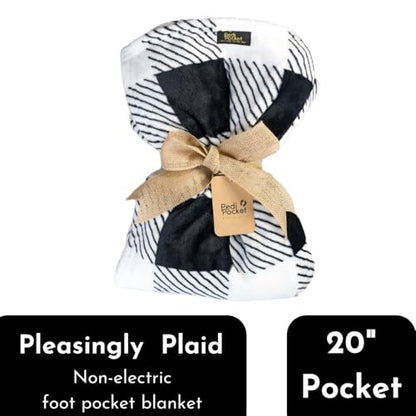 PediPocket Patented Foot Pocket Blanket – 50” x 70” with 20” Deep Foot Pocket, Plush Velvety Fleece Blanket, Everyday Luxurious Comfort, Machine Washable,Gift Idea – Pleasingly Plaid (Non-Electric) - color: Pleasingly Plaid
