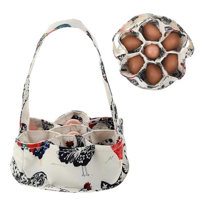 Egg Collection Basket, Egg Bags, Portable Eggs Carrier, Eggs Gathering Basket with 7 Pouches for Home Garden Farm Use