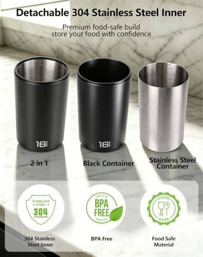 ROTTOGOON Auto Vacuum Coffee Canister, Rechargeable Airtight Coffee Container with 304 Stainless Steel Inner, Scoop, Sealed Coffee Bean Storage Container for Ground Coffee, Tea, Food, 16OZ/ 1.3L - size: 1.3L/16OZ
