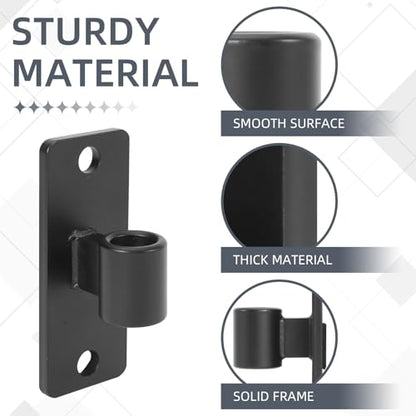 Gate Hinges, 2 Pack Steel Wall Mount Gate Hinge Fit 5/8'' Pin Fence Post Hinge, Heavy Duty Gate Hinges for Wooden or Concrete Farm Gate and Fence Gate(Screws Included) - color: Black-2 Packs