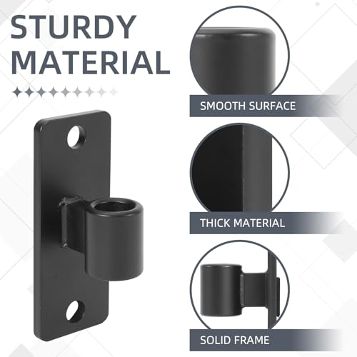 Gate Hinges, 4 Pack Steel Wall Mount Gate Hinge Fit 5/8'' Pin Fence Post Hinge, Heavy Duty Gate Hinges for Wooden or Concrete Farm Gate and Fence Gate(Screws Included) - color: Black-4 Packs