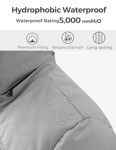 wantdo Women's Long Quilted Winter Coat Thicken Puffer Jacket with Faux Fur Hood - color: Gray, size: Small