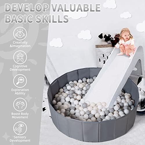 Ball Pit for Toddlers Babies Dogs Cats Iinfant Children, Foldable Ball Pits Play Tent, Crawl Playpen Ball Pool with Storage Bag, Surprise for Boys Girls Festival (Balls Not Included), Gray