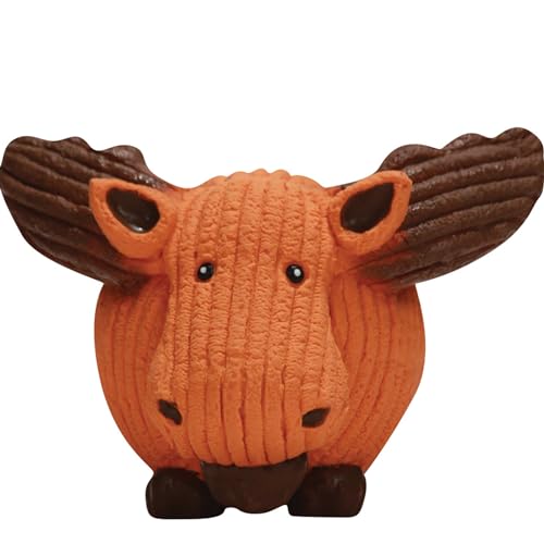 HuggleHounds Ruff-Tex Latex Ball Dog Toy - Dog Toys Rubber, Puppy Toys, Puppy Essentials, Heavy Duty Squeaky Ball for Small, Medium & Large Dogs, All Breeds - Morris Moose, Large - size: Large, style: Moose