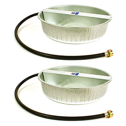 Little Giant 13-Quart Galvanized Steel Ever Full Pet Water Bowl Dish (2 Pack) - size: 2 Pack