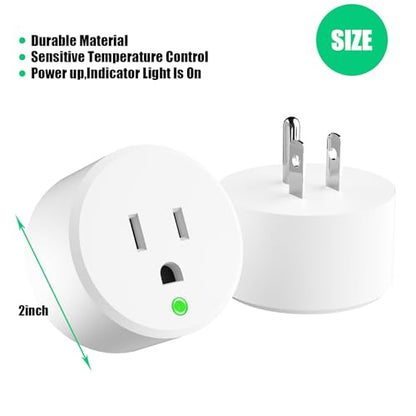Thermostatically Controlled Outlet - On at 32°F/Off at 50 °F, Thermostat Plug Outlet, No Need to Close Manually, for Chicken Water Coop Heater Heated Water Bowl Bird Bath Deicer Roof Cable (2 Pcs) - style: White 2Pcs