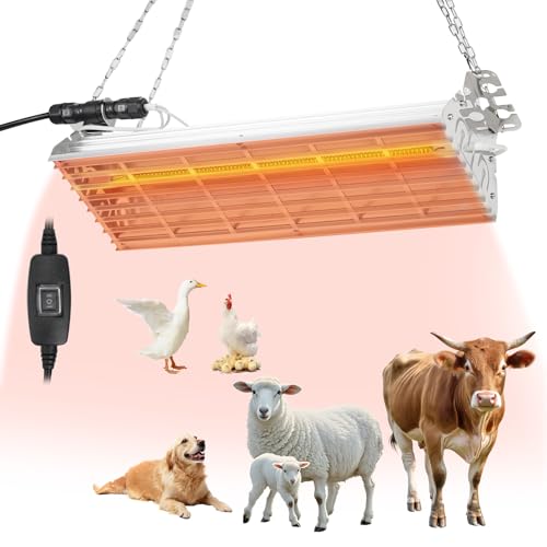 Large Heat Lamp for Chicken Coop, 400 Watts Carbon Fiber Chicken coop Heater, Adjust 2 Mode Temp&Hanging Height, Waterproof,Indoor & Outdoor Heater,For Cow,Sheep,Livestock,size:16.3x5.31x3inch (400W) - color: Rectangle 400W