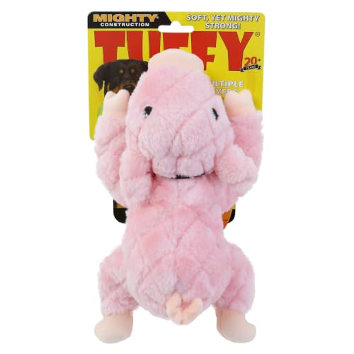 MIGHTY Tuffy Piggy Ultra Durable Plush Dog Toy | Multiple Layers & Reinforced Seams , Washable and Floats , Mighty® Construction - color: Large Pink Piggy