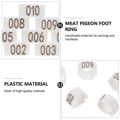 Happyyami 100pcs Pigeon Foot Bands Leg for Bird Identification Design for Racing Pigeons Parakeets and More - color: White