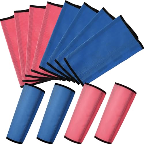 Jexine Set of 8 Mesh Fly Boots for Horse Loose Fitting Non Slip Breathable Horse Fly Leggings Protective Reduces Stress Leg Fatigue Wraps for Preventing Flies Mosquitoes Bite - color: Pink, Dark Blue